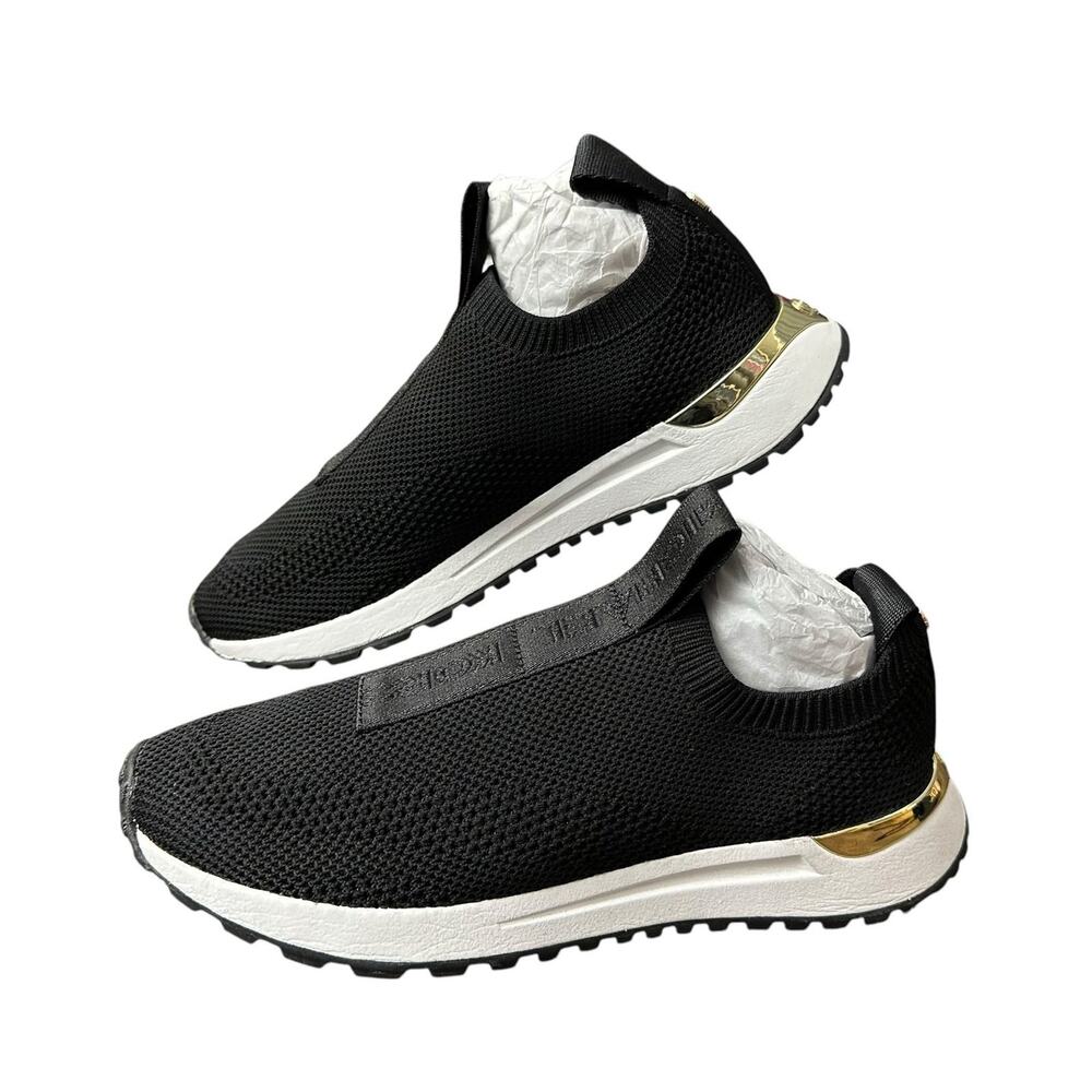 Michael Kors Women’s 5.5 Bodie Logo Tape Mesh Slip-On Trainer Shoes - Picture 3 of 9